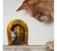 5PCS Mouse Hole in Wall Cute Sticker - Funny Hole in Wall 3D Prank Peel and Stick Sticker Decal - Wall Stickers