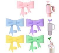 5PCS Multi Color Straw Cover Cap Toppers Compatible with Stanley 30&40 Oz Tumbler Cups,10mm Reusable Silicone Straw Toppers,Straw Tips Lids Replacement Cute Silicone Cap,Stanley Cup Straw Cover,A