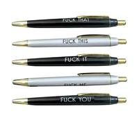 5pcs Multicolor Emotional Funny Pens Funny Pens Set for Adults Funny Rude Quotes Sarcastic Gag Gift Funny Adult Humor Supplies for Work or Office (Fuck IT All 1PC)