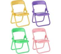 5Pcs Multicolour Simulation Mini Folding Back Small Chair Model Dollhouse Doll House Miniature Plastic Scene Props for Micro Landscape Dollhouse Furniture Mini Chair Dollhouse Accessories (1/12)
