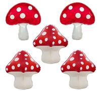 5Pcs Mushroom Balloons/4D Red Mushroom Foil Balloons/Alice in Wonderland Balloons/Forest Plant Theme Party Decorations/Fairy Birthday Party/Wonderland Fairytale Party Supplies/Spring Holiday Picnic