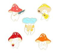 5pcs Mushroom Brooch Clip Alloy Cartoon Breastpin for Daily Wear | Decorative Alloy Piece, Delicate Stylish Chic Look, Suitable for Parties and Everyday Outfits