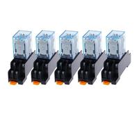 5pcs MY2P HH52P MY2NJ 12V 24V DC / 110V 220V AC coil purpose DPDT relay with socket base(AC,24V)
