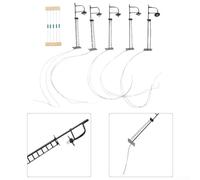 5pcs N Gauge Park Lanterns Model Outdoor Lights Warm White LED Lamp Posts for Railroad Track Scenery
