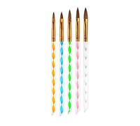 5Pcs Nail Art Brushes Set Nail Extension Gel Brush Nail Polish Brush Design Pen Painting Tools Kit(Golden)