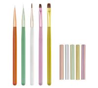 5Pcs Nail Art Liner Brushes Set Gels Polish Painting Design Brush Pen Set With Gold Handle For Pulling Line Nail Painting Pen