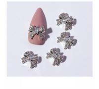 5pcs Nail Art Rhinestones Butterfly Bowknot Nail Art Charms DIY Rhinestones Shiny Pearl Crystal Bow Cute Accessories DIY Mixed Decorations(S48-18)