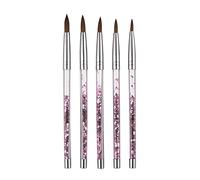 5PCS Nail Art UV Gel Brush Acrylic Brushes Drawing Painting 3D Carving Tools