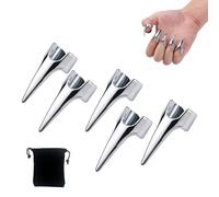 5Pcs Nail Covers Scratching Fondling Massage Grating Back Tickler Tools Women Men Tickle Touching Cosplay Stainless Steel Smooth Nails Hair Parting Ring