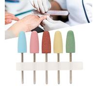 5pcs Nail Drill Bits, Cuticle Drill Bit, Drill Bits for Nails, Nail Bits for Nail Drill Nail Art Manicure Rubber Manicure Pedicure Nail Polishing Burr Accessory for Acrylic Gel Nail(F1)