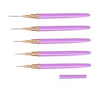 5Pcs Nail Liner Brush, 7/9/11/15/25mm Smooth Nail Art Brushes with Cap, Easy to Control for Women..