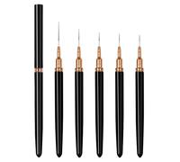 5Pcs Nails Art Brushes Super Fine Thin Liner Nails Brush Set For Nails Gel Polish Painting Designs Gifts For Women Girls