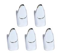 5PCS Nails Rings Alloy Texture, Silver Plated Long, Silver Plated A