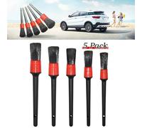 5Pcs Natural Boar Hair +PP Auto Car Detailing Brushes Dust Cleaning Remover Tool