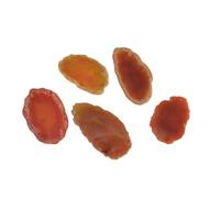 5pcs Natural Raw Stone Sliced Agate Landscape Piece - DIY Colored Wind Chime Pendant, Non-Porous Agate for Crafting(Agate Red,Greater than45mm)