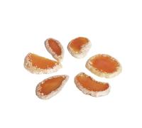 5pcs Natural Raw Stone Sliced Agate Landscape Piece - DIY Colored Wind Chime Pendant, Non-Porous Agate for Crafting(Hole-AgateRed,Greater than45mm)