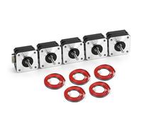 5pcs Nema 17 Stepper Motor 42x23mm, 1.0A-3.6V 2 Phase 4 Wires 0.15Nm Holding Torque 1.8 Degrees with 1 Meter Cable, Pancake Motor for 3D Printer Motors
