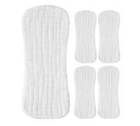 5pcs New Born Diapers Cotton Reusable Liners for Babies | White, Quick Absorbency with Leak Prevention, Comfortable Fit for Travel and Home Use, Washable Cotton