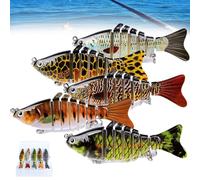 5PCS New Swimming Bait, Fishing Gear - Swimming Bait, 3D Swimming Lure Suitable, Fishing Lures That Swim by Itself, for All Kinds of Fishing Waters (A)