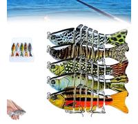 5PCS New Swimming Bait, Fishing Gear - Swimming Bait, 3D Swimming Lure Suitable, Fishing Lures That Swim by Itself, for All Kinds of Fishing Waters (C)