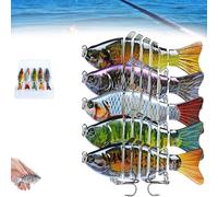 5PCS New Swimming Bait, Fishing Gear - Swimming Bait, 3D Swimming Lure Suitable, Fishing Lures That Swim by Itself, for All Kinds of Fishing Waters (B)