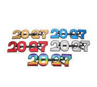 5pcs New Year Glasses 2027 Glitter PC Christmas Booth Prop for Adults | Festive Selfie Eyeglasses, Parade Photo Booth Use, Red Gold Tassels and Stickers Included