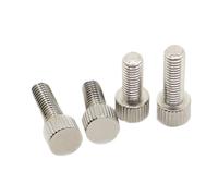 5pcs Nickel Plated Carbon Steel Thumb Screws Plain Type Metric Knurled Head Manual Adjustment Screw Bolt M3 M4 M5 M6(10mm,M4 5pcs)