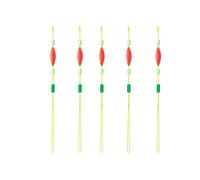 5pcs Night Fishing Float Beads, Luminous Strike Indicators, Glowing Fishing Beans for Rod Tip, High-Visibility Anti-Current for River Pond (Red)