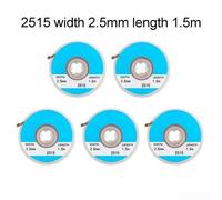 5pcs No-Clean Solder Desoldering Braid for PCB Repair, 1.0-3.5mm Width 1.5m Length Copper Solder Remover Wire Compatible with Soldering Irons(2.5MM)