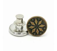 5PCS No-Sew Jeans17mm Button Adjustable Waistband Removable Denim Snap Metal Fastener No Nailess Replacement Buttons-27 17mm