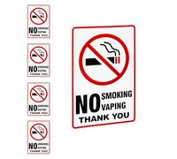 5Pcs No Smoking Signs, Adhesive No Smoking or Vaping Signs Vinyl No Smoking Stickers 120mm x 180mm