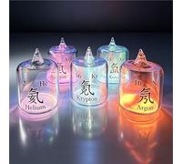 5pcs Noble Gas Plasma Tube Set, He, Ne, Ar, Kr, Xe, 99.999% Purity, Without Excitation Base, For Students Teacher Science