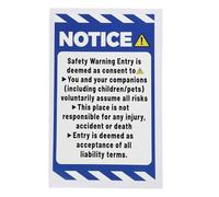 5pcs Not Responsible for Accidents or Injuries Sign, 9.84x5.91in Vinyl Notice Enter at Your Own Risk Caution Warning Security Construction Sign for Office Warehouse Property Outside