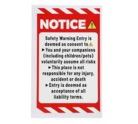 5pcs Not Responsible for Accidents or Injuries Sign Sticker, Vinyl Enter at Your Own Risk Warning Sticker Safety Warning Entry Notice Decal for Indoor Outdoor Home Office Private Property