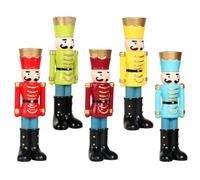 5pcs Nutcracker Vintage Resin Candle Holder for Christmas Table Decor