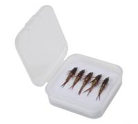 5pcs Nymph Stonefly Lures Set with Barbed 10# Hooks for Trout Walleye Salmon Pike Fishing in Freshwater SFor altwater