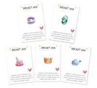 5Pcs Ocean Animal Pocket Hugs with Cards, Mini Resin Animals Pocket Hug, Miniature Keepsake Gifts with Octopus Whale, Good Luck Gifts for Birthday, Thank You and Thinking of You