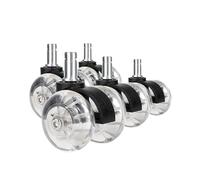 5PCS Office Chair Caster Wheels 2inches Swivel PU Soft Safe Rollers Transparent Furniture Wheel For Hardware