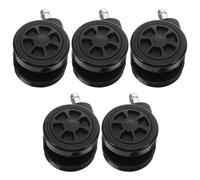5pcs Office Chair Caster Wheels Replacement, Heavy Duty Polyurethane | Universal Fit for Office and Home Use, Smooth Rolling on Hardwood Floors, Black Metal Stem, 30kg Load