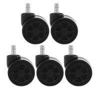 5pcs Office Chair Swivel Caster Wheel Replacement for Computer Chairs | Black Finish, Polyurethane and Metal Build, Smooth Rolling Action, Easy Installation, Office and Home Use
