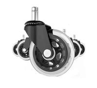 5pcs Office Chair Wheels Replacement - 2.5"/3" Silent Swivel Casters, Heavy-Duty Polyurethane Rubber Rollers for Furniture, Universal Fit, Mute Castor Wheels for Desk & Office