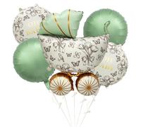 5pcs Oh Baby Foil Balloon Flower Motif Balloon Set Aluminum Foil Baby Stroller Balloons Round Balloons for Gender Reveal Party Decoration Birthdays Party Decoration
