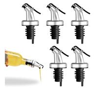 5Pcs Oil Pourer Spout,Olive Oil Bottle Stopper Spout,Leak-Proof Dispenser Wine Pourer for Vinegar Bottles Salad Bottles, Wine Liquor Spirits Bottle Speed Pourer Spout