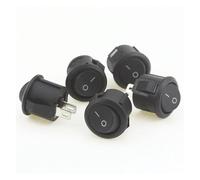 5pcs ON/OFF 14mm 2 Pins Diameter Small Round Boat Rocker Switches Black White Rocker Switch(Black 5PCS)