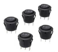 5PCS On Off On Rocker Switch SPDT 20mm Panel Mount for Car For Dashboard RV Boat 12V 250V 10A Current Capacity Design