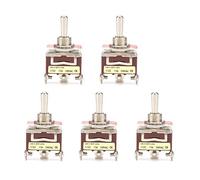 5pcs ON-OFF-ON Toggle Switch 3 Pin 3 Position Mini Momentary Toggle Switch Marine Rocker Locking Toggle Switch with 12mm Screw Mounting Hole 15A 250VAC