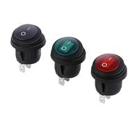 5Pcs on/off SPST Round waterproof boat LED rocker switchlight 12V 220V power button(Yellow,LED AC 12V-24V)