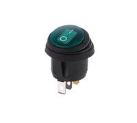 5PCS ON OFF Waterproof Vehicle Boat Switch 12V 220V Round Switch SPST 3Pin Rocker Switch 6A 10A 250V 125V AC LED(Green,20PCS,12V)