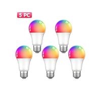 (5pcs, One size) Tuya Smart Bulb E27 9W Dimmable Zigbee LED Light Bulb Zigbee RGBCW AC 90-250V 50/60Hz Smart Life App Control Support Alexa Google Hom