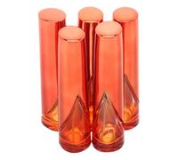 5pcs Orange 13ml Refillable Perfume Atomizer Bottle for Travel Women | Glass and Plastic Build, Airtight Sealing with Wide Mouth, Stable Spray Head, Minimalist Metallic Finish